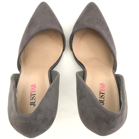JUSTFAB Eada Stiletto Heels Asymmetrical Pump Pointed Toe Gray Women’s Size 10 - Picture 9 of 16